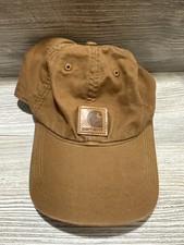 Carhartt Hat Cap Strap Back Adjustable Brown Patch Logo Work Wear Hat Distressed