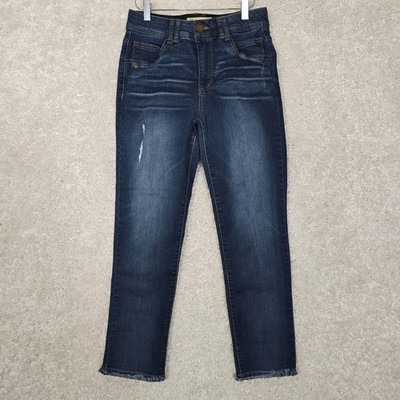 Democracy Ab Solution Jeans Womens 2 Blue Frayed Hem Casual Minimalist