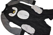 L1 WOW CARTER'S Boys 4T Penguin Fleece Footed Pajamas Blanket Sleeper