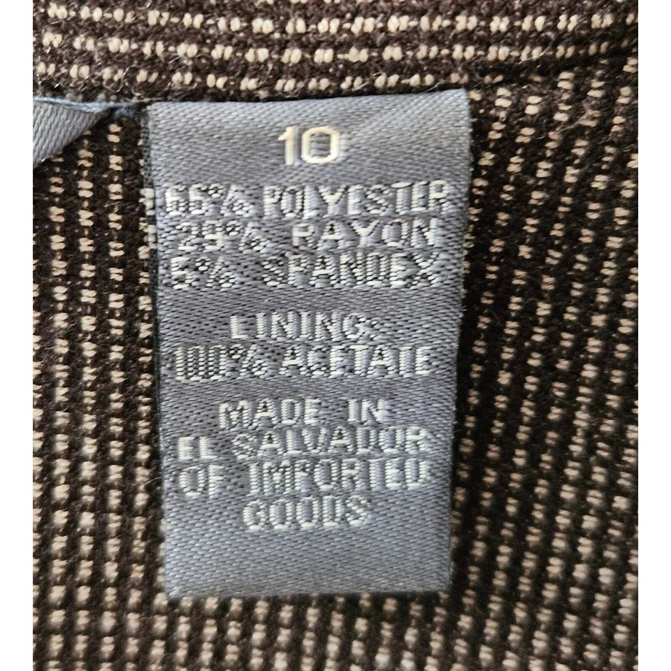 Blazer Hillard & Hanson Mujer Talla 10 Marrón Elastizado Tweed 3 Botones Forrado Oficina Foto 4 de 4