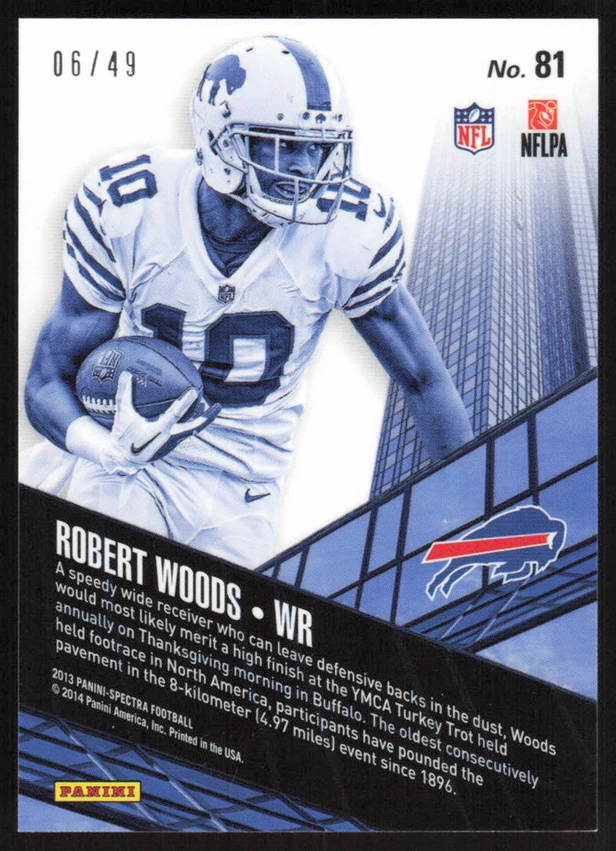 2013 Panini Spectra City Limits Blue Rookie #81 Robert Woods /49 Buffalo Bills - Image 2 of 2