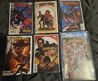 Spider-Verse #1-6, #6 CGC 8.5, Multiple Spiderman Varianten 1st Appearence    
