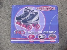 Roller Derby Firestar Roller Skates Black Red Gray Model 1367 Size 2 YOUTH