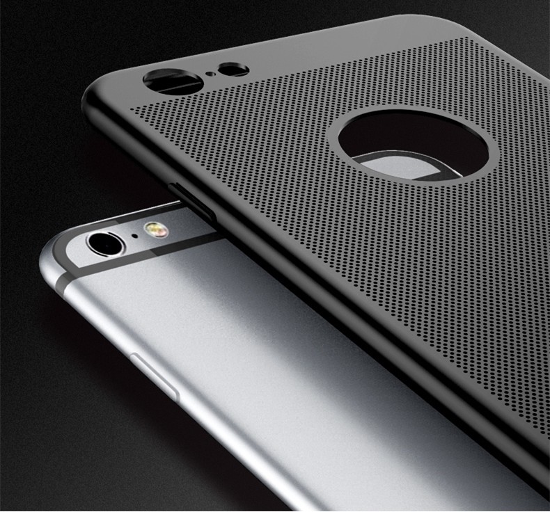 For iPhone 7 Slim Mesh Air Holes Breathable Back Cover Phone Case