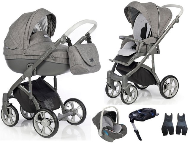grey pram 3 in 1