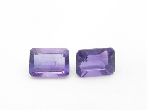 Genuine Purple Amethyst Emerald Cut 2.00 tcw Pair Loose Gemstone 7mm x 5mm - Picture 5 of 5