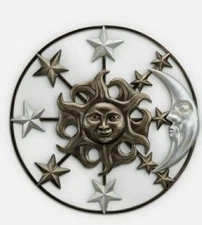 Celestial  Aluminum Round  Solar Wall Hanging Splendor Garden Decor,18"D