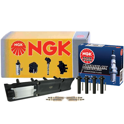 NGK COP Ignition Coil with 4 Boots & 4 Iridium IX Spark Plugs Gap 0.044'' Kit
