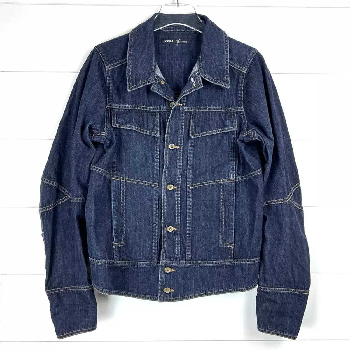 NAU Small Organic Motorcycle Denim Jean Jacket