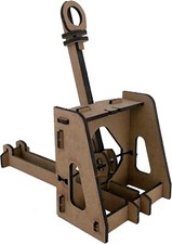 Wooden Catapult Kit Medieval Toy STEM Snap Together Desk Sized Educational Gift