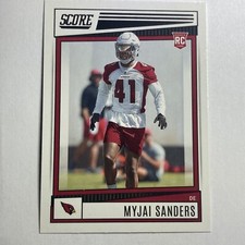 2022 Panini Score Football NFL #319 Myjai Sanders Base Rookie Card Cardinals Tc1. rookie card picture