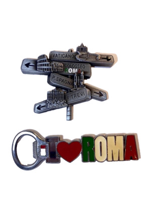 3D Rome Italy  Fridge Magnet Travel Souvenir Tourist Landmark Gift. 2 pieces.