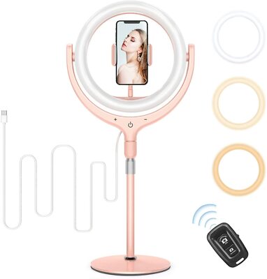 10 Zoll LED-Ringlicht mit Stativ Fernbedienung 360° Handyhalter für Live Video