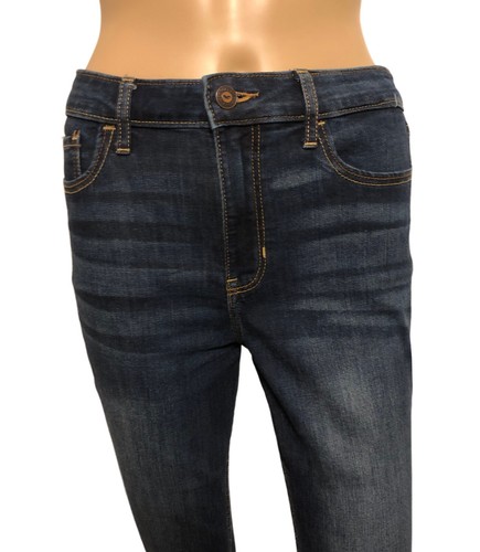 Pantalones de mezclilla HOLLISTER tiro alto súper ajustados azules talla 27 cintura rodillas aplastadas - Imagen 7 de 12