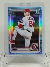 2020 BOWMAN DRAFT CHROME CADE CAVALLI SKY BLUE REFRACTOR 1ST BOWMAN BD-24