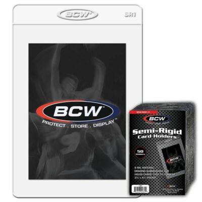 (50) BCW SEMI RIGID CARD HOLDER # 1 - PSA BGS GRADING SUBMISSION SIZE - NEW