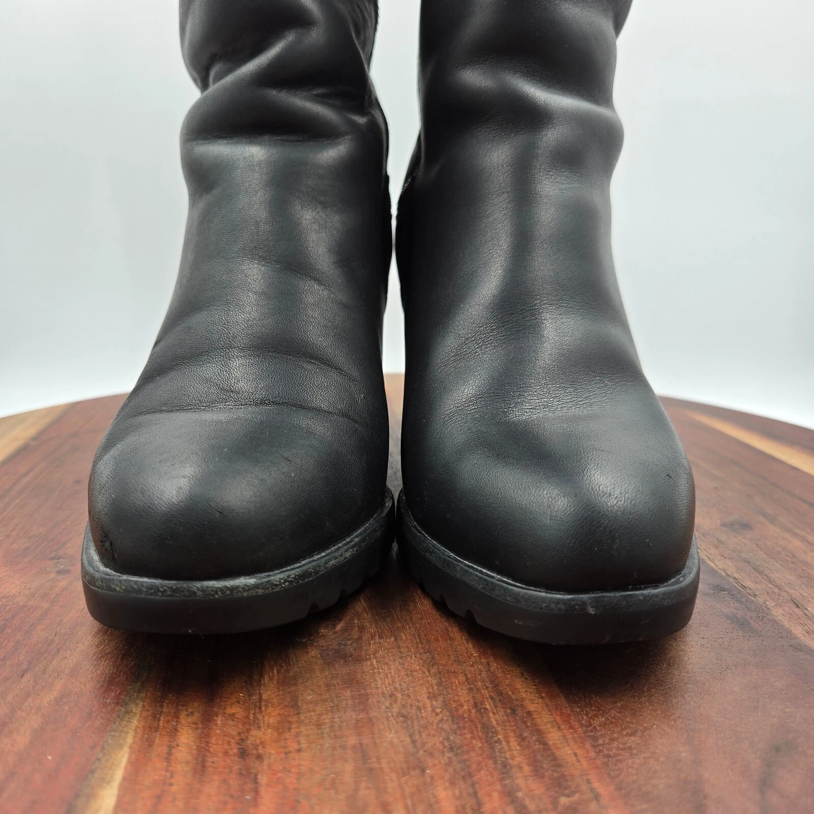 sorel after hours leather mid calf zip wedge waterproof boots