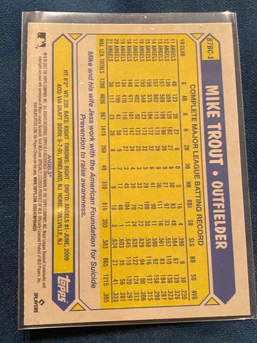 2022 Topps Chrome - 1987 Topps Baseball Mike Trout #87BC-1 - Foto 2 di 2