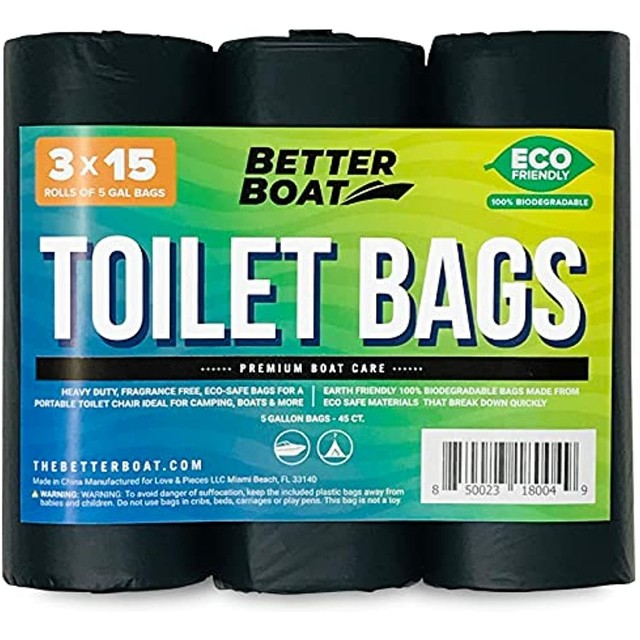 45 Portable Toilet Bags Camping Boating Outdoors 100 Biodegradable for