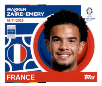 Topps EURO EM 2024 Sticker FRA 16 - Warren Zaire-Emery