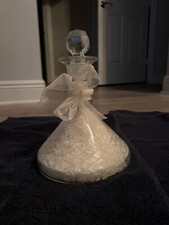 NEW VINTAGE CUT GLASS DECANTER FILLED WITH BATH SALTS