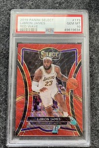 2019 Panini Select Red Wave Prizm LeBron James #261 PSA 10 GEM MINT Lakers