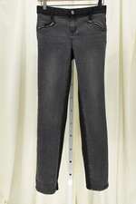 Tractr Girl Front Side Faux Front Zip Pockets Black Denim Jean Pants Size 16