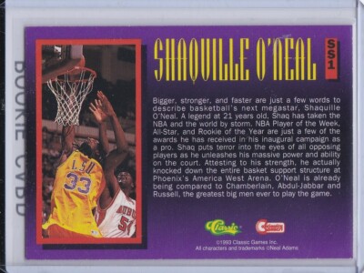 SHAQUILLE O'NEAL ROOKIE CARD Shaq RARE COMIC SUPER HERO Basketball