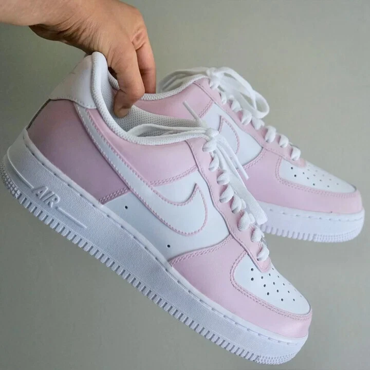 Nike Air Force 1 Custom Cute Pink Tones Sneakers Line Shoes Mens Womens  Kids