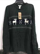 Dockers Men's Crew Neck Sweater Size XL Green 7-TW-291 