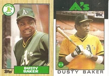 2 DIFFERENT CARD DUSTY BAKER BASEBALL CARD LOT 972