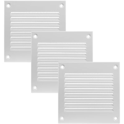 4'' X 4'' Inch Pack Of 3 White Air Vent Cover Metal Air Return Grill With Built 