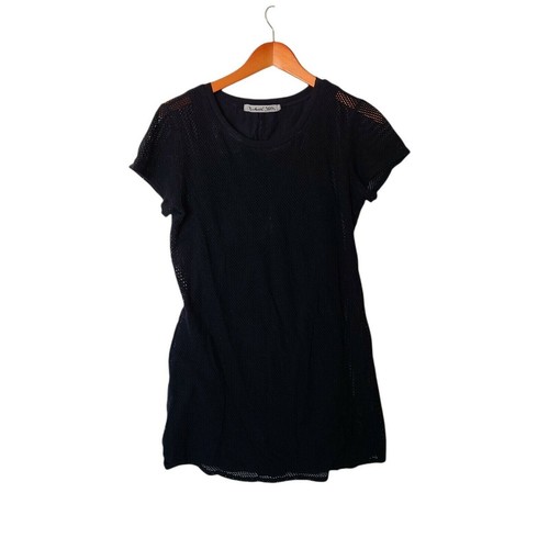 Michael Stars Women's Mesh Tee Shirt Dress Black M Medium - Picture 3 of 9