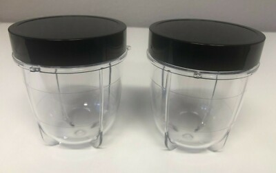 Blenpar 2 Replacement 10 Ounce Short Jar Cups & Lid Set,Compatible Magic Bullet