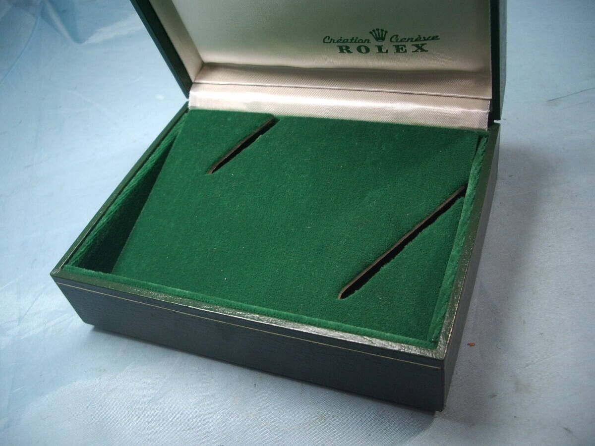 VINTAGE GENUINE ROLEX Green watch box case wood leather 11.00.2 250429003yA