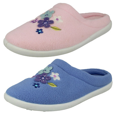 Damen Spot On Blumenmuster Pantolette Hausschuhe CS2630