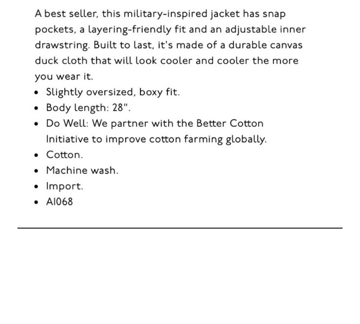 Madewell Cotton Canvas Dispatch Militaryinspired Jacket size XS eBay