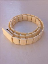 Vintage 1960's Cream Colored Plastic Links  Beads Adjustable Belt