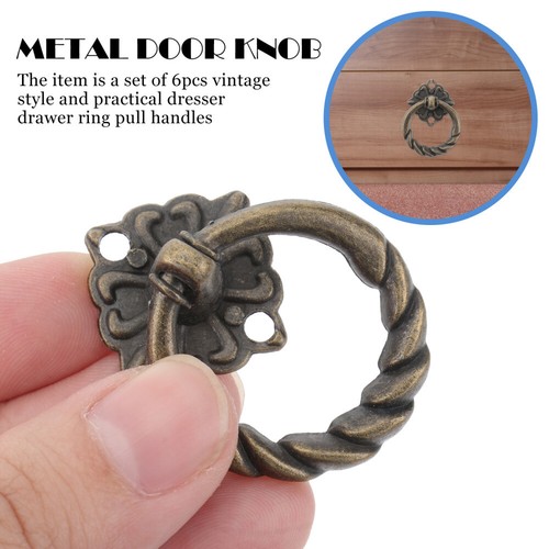 6St Vintage Türknauf Metall Knöpfe Pro Küchenschrank Tür Kommode Schrank - Bild 9 von 12