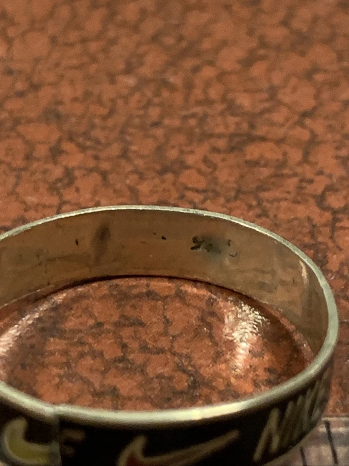 Anillo Promocional Nike Raro Esmalte Plata Esterlina 925 Firmado Años 70 De Colección COMO ESTÁ Foto 4 de 4