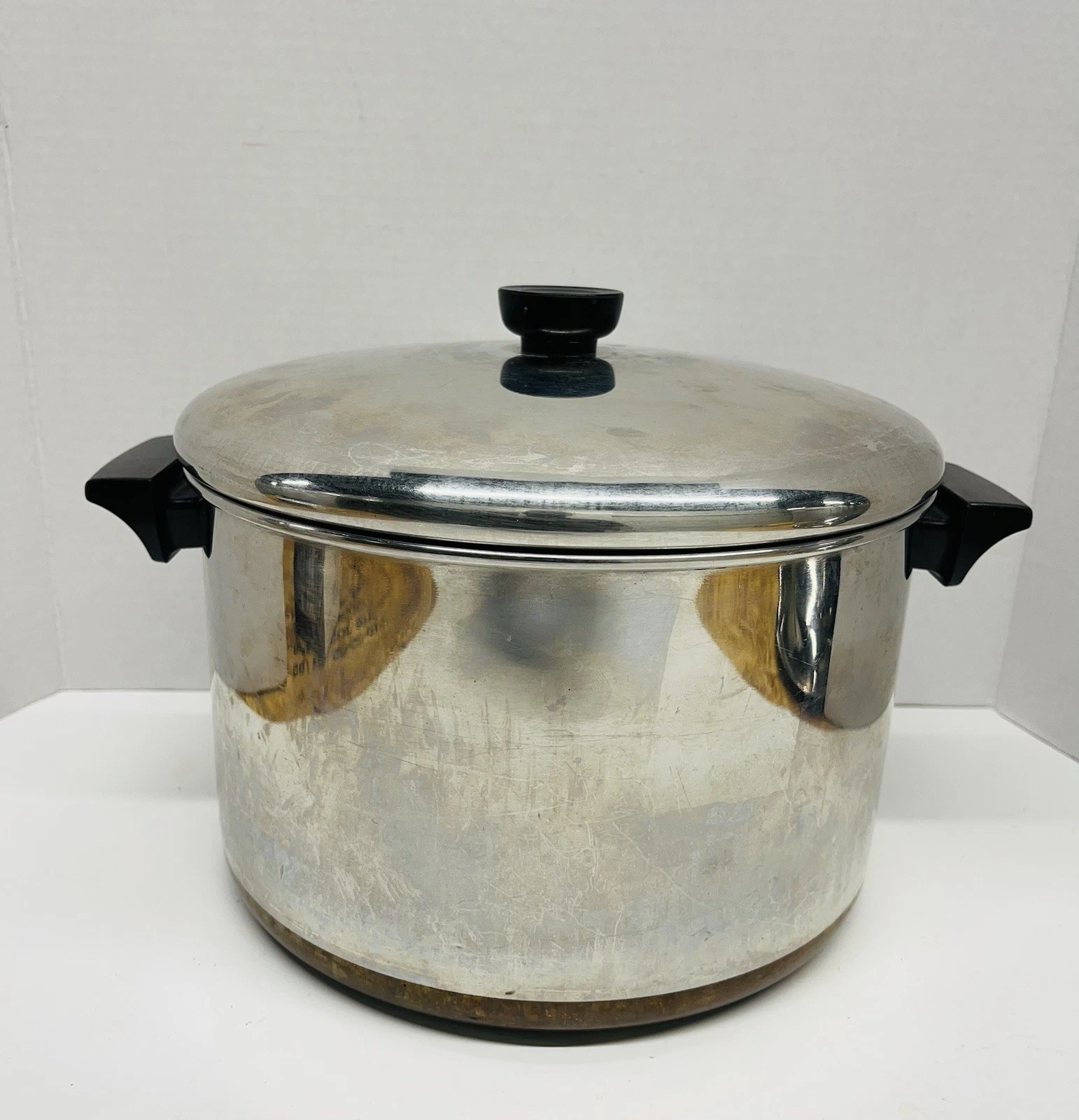 Vtg Revere Ware 1801 Copper Bottom 8 Qt Stock Pot Rome. N.Y.