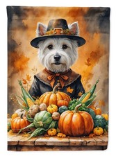 Caroline's Treasures Westie Thanksgiving House Flag DAC8336CHF