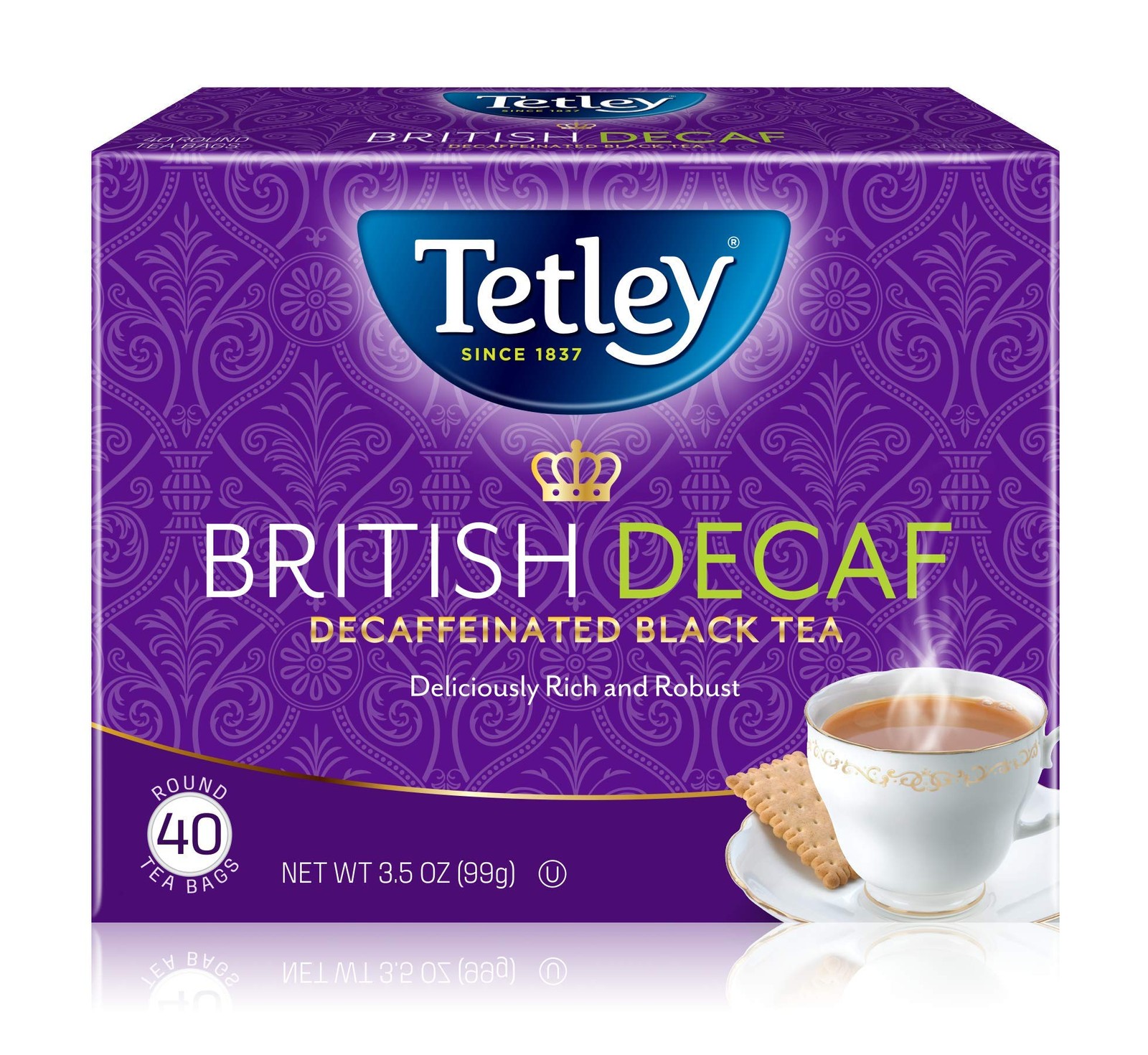 Tetley British Blend Premium Decaf 40 Count (Pack of 6), Original Version 
