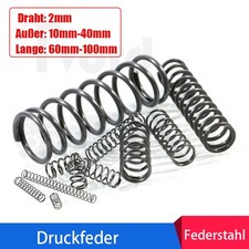 Federstahl Druckfeder Draht Φ 2mm Druckfedern Feder Länge 60mm bis 100mm Wählbar