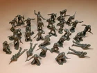 32 Figs – 2 Sets, Vintage Marx D-Day Playset U.S. Marines in Dk. O.D.