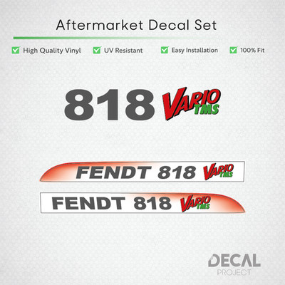 Fendt 818 Vario TMS Decal Set - Facelift Red Gradient Edition - Vinyl Kit