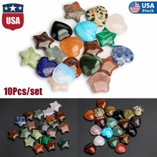 10pcs/set Natural stone quartz Healing Reiki Crystal Star heart Gemstone mix