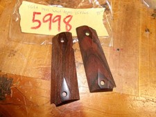 Colt 1911 American Black Walnut .45 Acp Wood Checkered 15 Row Grips-reproduction