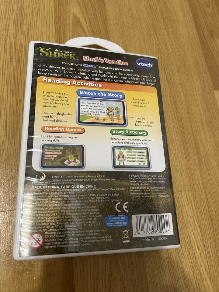 Vtech V.Reader Shrek's Vacation Game Dreamworks Shrek E-Reading System Untested  - Image 2 of 4