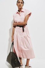 NEW H M Cotton Poplin Shirt Dress
